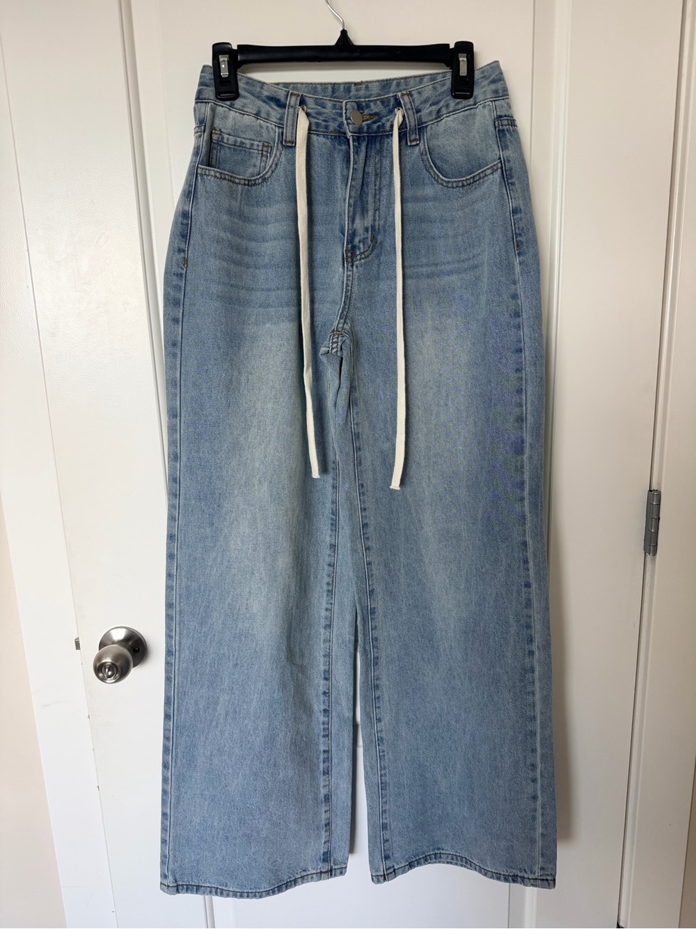 Aligrace Drawstring Wide Leg Denim